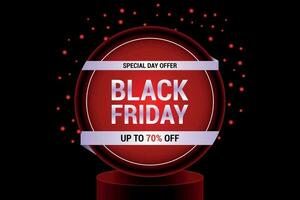 Black Friday Glossy and lighting effect offer vector background design.
