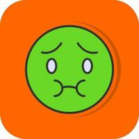 Nauseated Face Vector Icon Design