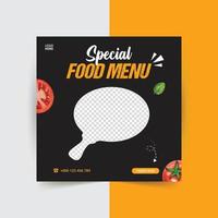 Food Promotion social media post layout, pizza social media banner. vector