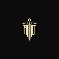 MU initial monogram for lawyers logo with pillar design ideas vector