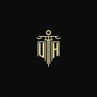 UH initial monogram for lawyers logo with pillar design ideas vector