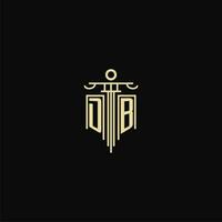 DB initial monogram for lawyers logo with pillar design ideas vector
