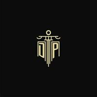 DP initial monogram for lawyers logo with pillar design ideas vector