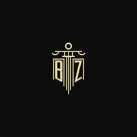 BZ initial monogram for lawyers logo with pillar design ideas vector