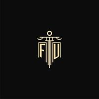 FU initial monogram for lawyers logo with pillar design ideas vector