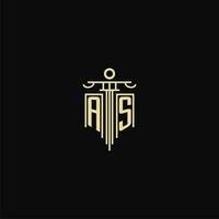 AS initial monogram for lawyers logo with pillar design ideas vector
