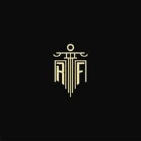 RF initial monogram for lawyers logo with pillar design ideas vector