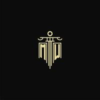 MW initial monogram for lawyers logo with pillar design ideas vector