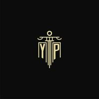 YP initial monogram for lawyers logo with pillar design ideas vector