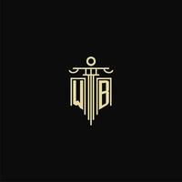 WB initial monogram for lawyers logo with pillar design ideas vector