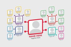 Infographic and diagram vector design for office presentations and job positions. Data visualization and workflow chart list vectors with colorful shapes. Work process infographic layout template.