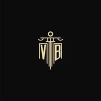 VB initial monogram for lawyers logo with pillar design ideas vector