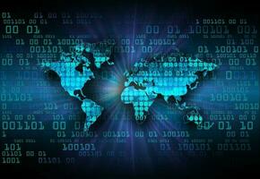 Modern World Map Holograph on Technology Background vector