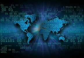 Modern World Map Holograph on Technology Background vector