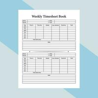 Weekly timesheet notebook interior. Office employee incoming and outgoing time tracker journal template. log book interior. Weekly office time management and work time tracker notebook. vector