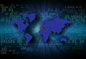 Modern World Map Holograph on Technology Background vector