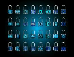 Modern Technology Padlock Pack vector