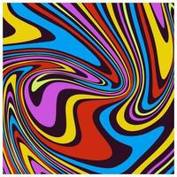 Liquid Paint Marbling Effect, Psychedelic Color Lines and Waves. vector