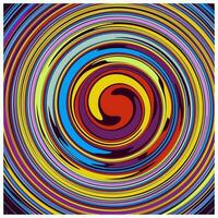 Circle vivid, abstract and colorful psychedelic background made in old-school style. vector