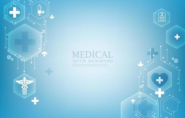 Technology vector medical background.medical icons.modern wallpaper.geometric hexagon