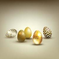 Easter composition in beige hue with the silhouette of eggs, design element. vector