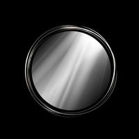 Round isolated frame in metallic shade on a black background. vector