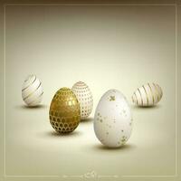 Easter composition in beige hue with the silhouette of eggs, design element. vector