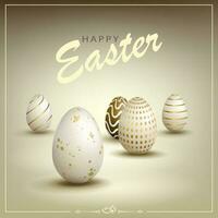 Easter composition of beige color with a silhouette of eggs, design element. vector