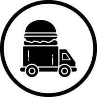 icono de vector de camión de comida rápida