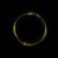 An isolated wreath of gold color from small rims on a black design. vector