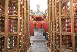 The Wood Street Pavilion made from lumber displayed at Jao Mae Thubtim Shrine photo