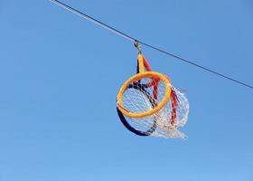 Takraw lod loop with blue sky background. photo