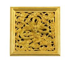 Ancient statue of golden dragon photo