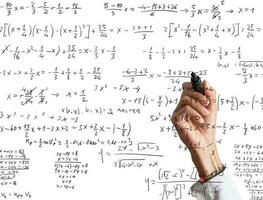 Mathematical calculation being written photo