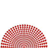 Red heart half round decorative abstract background with white place. vector