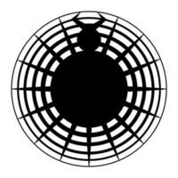 A round vector spider in graphic shape.