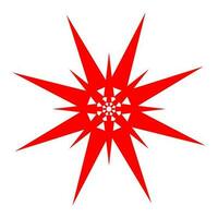 Red sharped vector stars on white background.