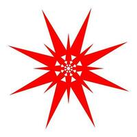 Red sharped vector stars on white background.