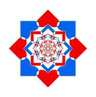 un floral diseño hecho de rojo y azul corazones. vector