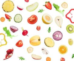 Fruits and vegetables background photo