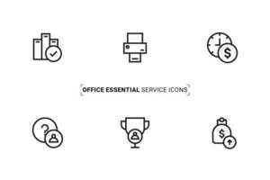 Office essential icons vector