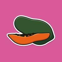 papaya cartoon vector illustration. summer fresh fruits