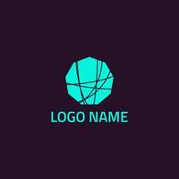 Nine-pointed logo with negative space, multiple irregular lines. vector