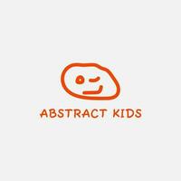 Smiling child face logo suitable for children's channel. vector