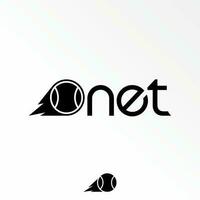 Unique and simple letter or word U or O NET font with tennis ball in speed or swoosh move image graphic icon logo design abstract concept vector stock. Can be used as a symbol of sport or initial