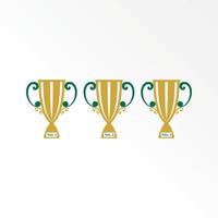 único trofeo taza ganador campeón para número 123 imagen gráfico icono logo diseño resumen concepto vector existencias. lata ser usado como un símbolo relacionado a torneo o premio