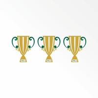 Unique trophy cup winner champion for number 123 image graphic icon logo design abstract concept vector stock. Can be used as a symbol related to tournament or prize