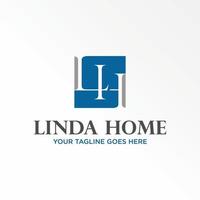 letter or word LH serif font in block square image graphic icon logo design abstract concept vector stock. Can be used as a symbol related to initial or monogram