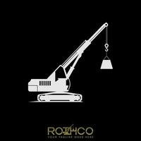 Crane on high level for heavy material image graphic icon logo design abstract concept vector stock. Can be used as a symbol related to construction project or lift