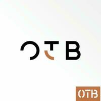 Unique Letter or word OTB sans serif font with cutting or split side image graphic icon logo design abstract concept vector stock. Can be used as symbol related to monogram or initial